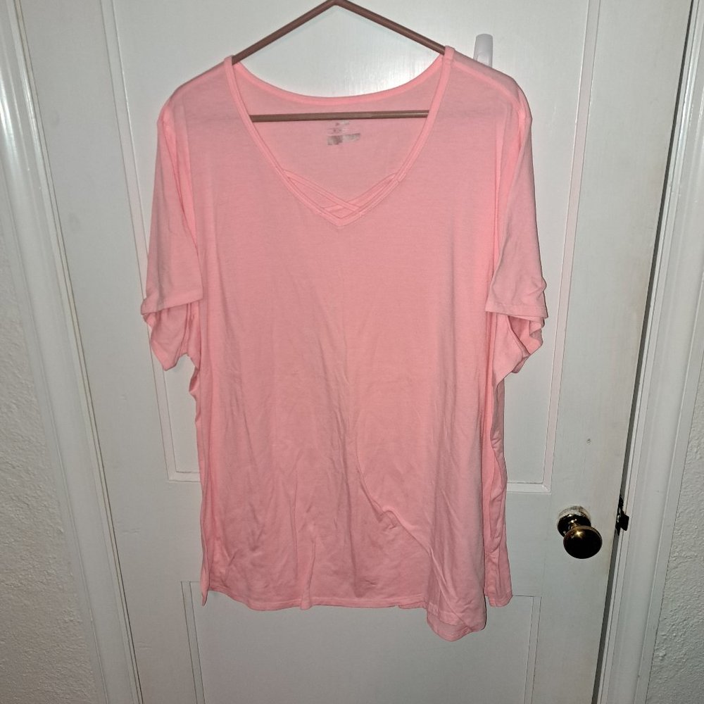 Pink V neck top